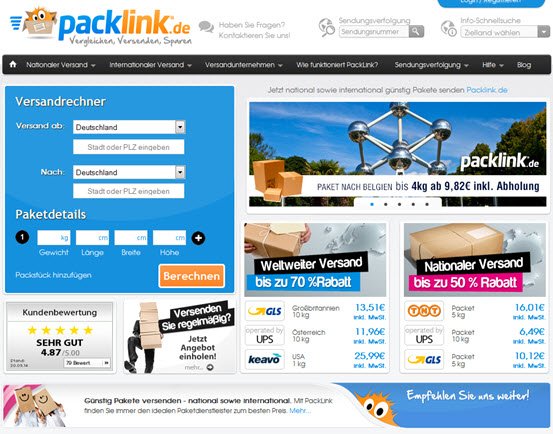 Packlink.de Paketversand günstig