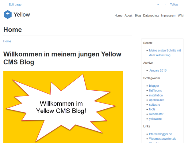 Yellow CMS Blog Frontend