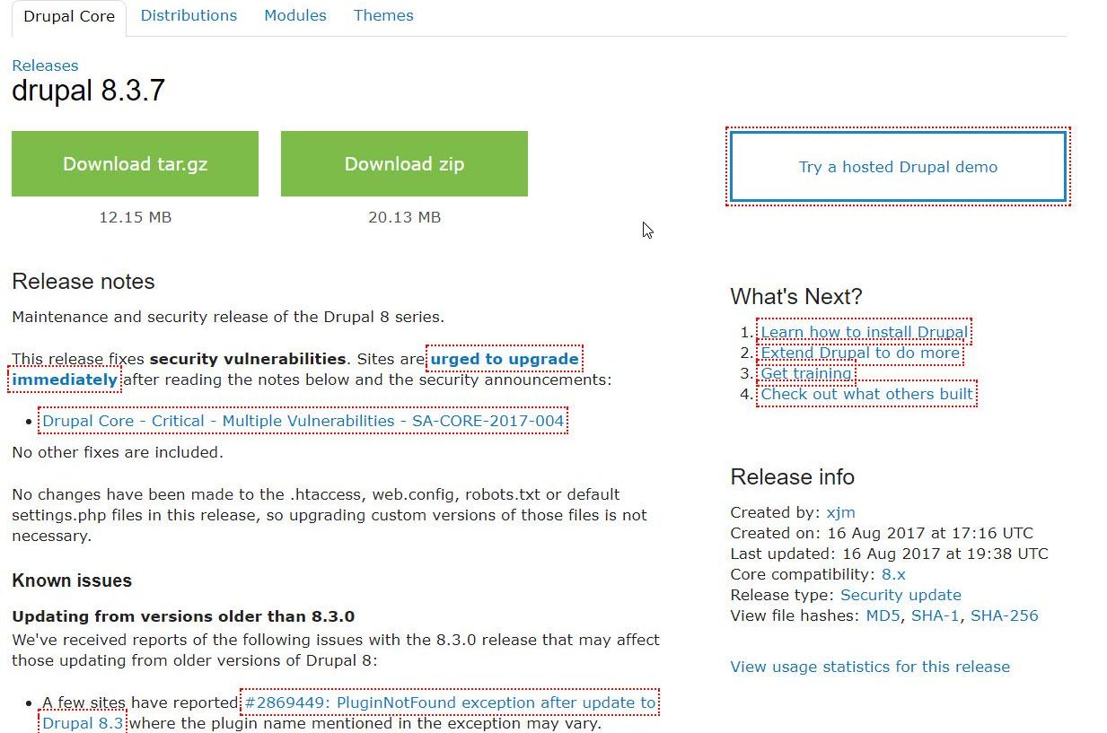 Drupal 8.3.7 als Wartungs-Sicherheitsupdate erschienen