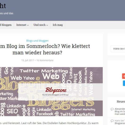 Blog-Kommentare-Runde mit Internetblogger.de vom 06.08.2017