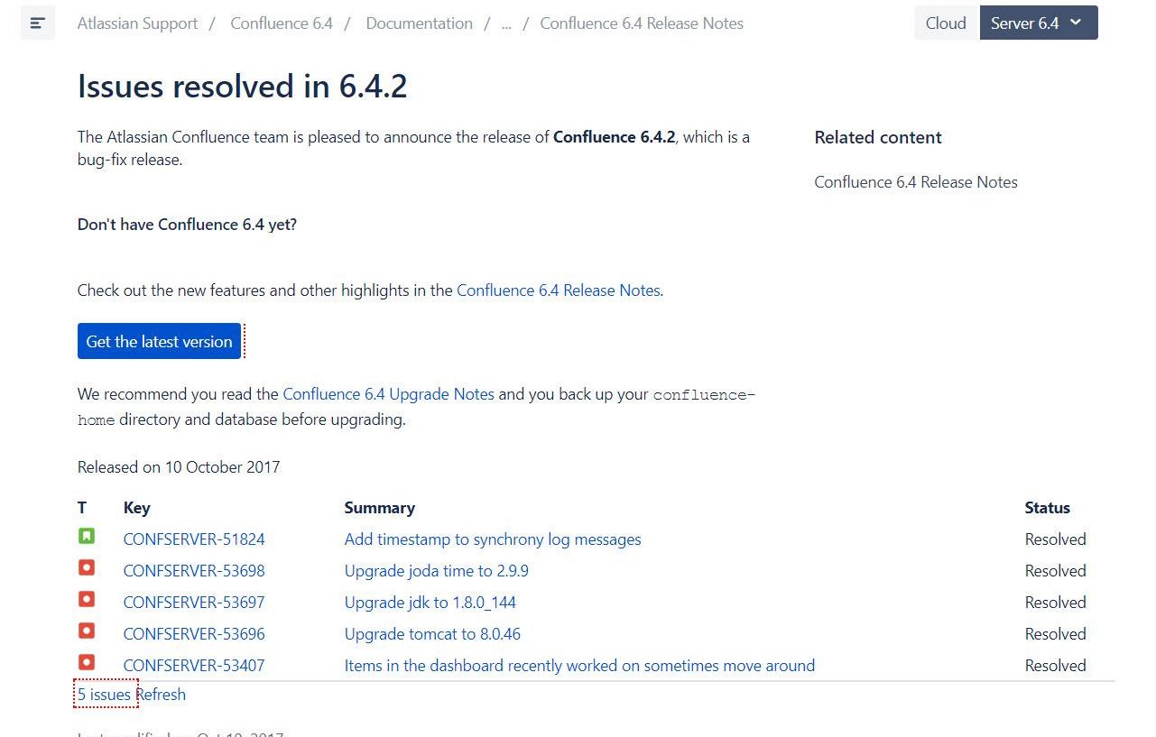 Confluence Server 6.4.2 erschienen: Fehlerbehebungen