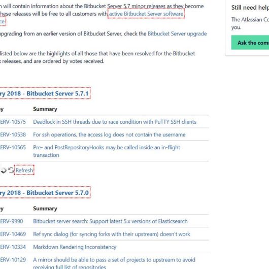 Bitbucket Server v5.7.1 Update erschienen - Fehlerbehebungen