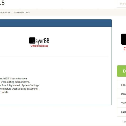 LayerBB 1.0.5 Forum Update erschienen - Bugfixes und Neuerungen