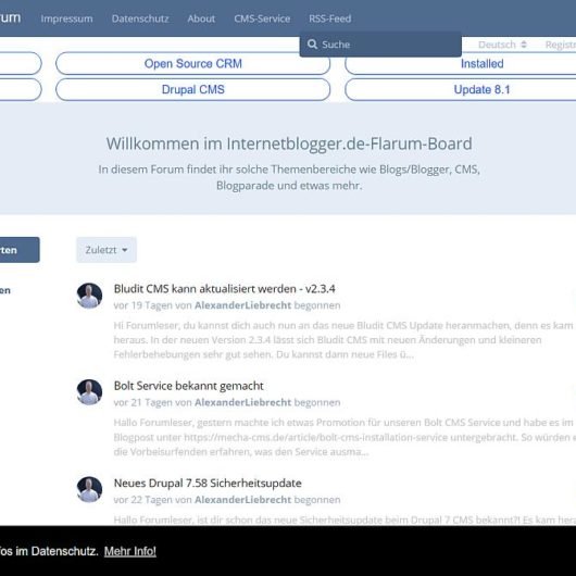 Neue Flarum Forum Erweiterung Cookie Consent Bar Installation