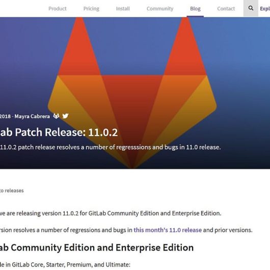 Gitlab Server Fehlerbehebungsupdate v11.0.2 erschienen