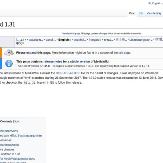 MediaWiki 1.31.0 - Bugfix-Funktionsupdate - hat geklappt