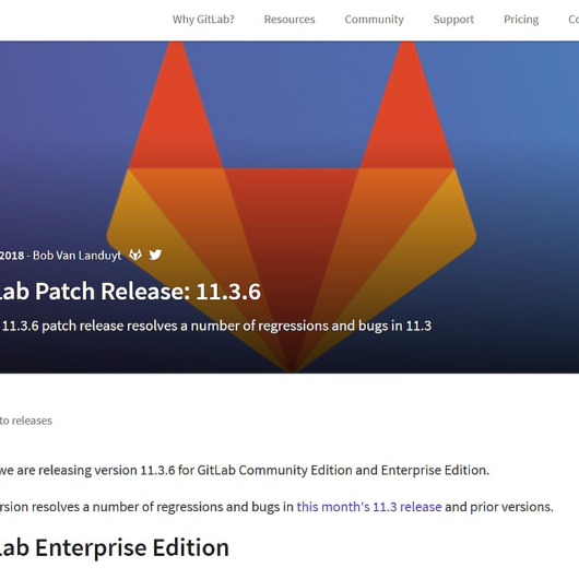 Gitlab Server v11.3.6 mit Fehlerbehebungen erschienen
