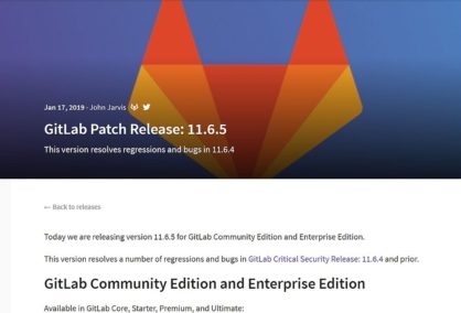 Gitlab Server v11.6.5 - Bugfix-Update erschienen